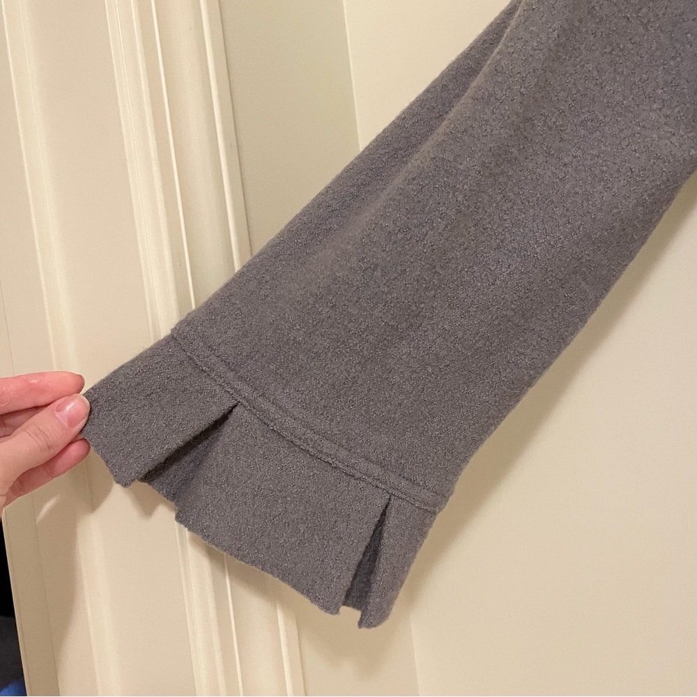 PATTY KIM Gray Ruffle Trim Coat - Picture 8 of 13